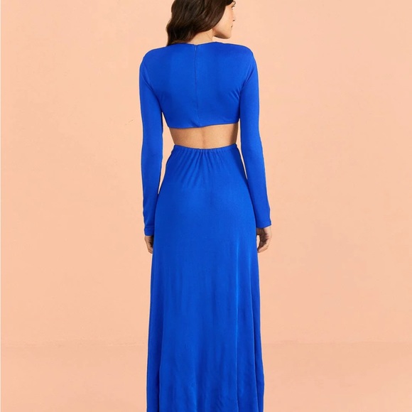 NWT Farm Rio Blue Knot Cut Out Maxi Dress Size Small Medium Blue - Picture 3 of 7